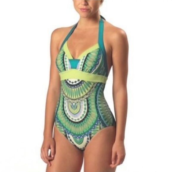 Prana Isla Halter Tie Cutout One Piece Swimsuit. Size XS. EUC! - Picture 5 of 11